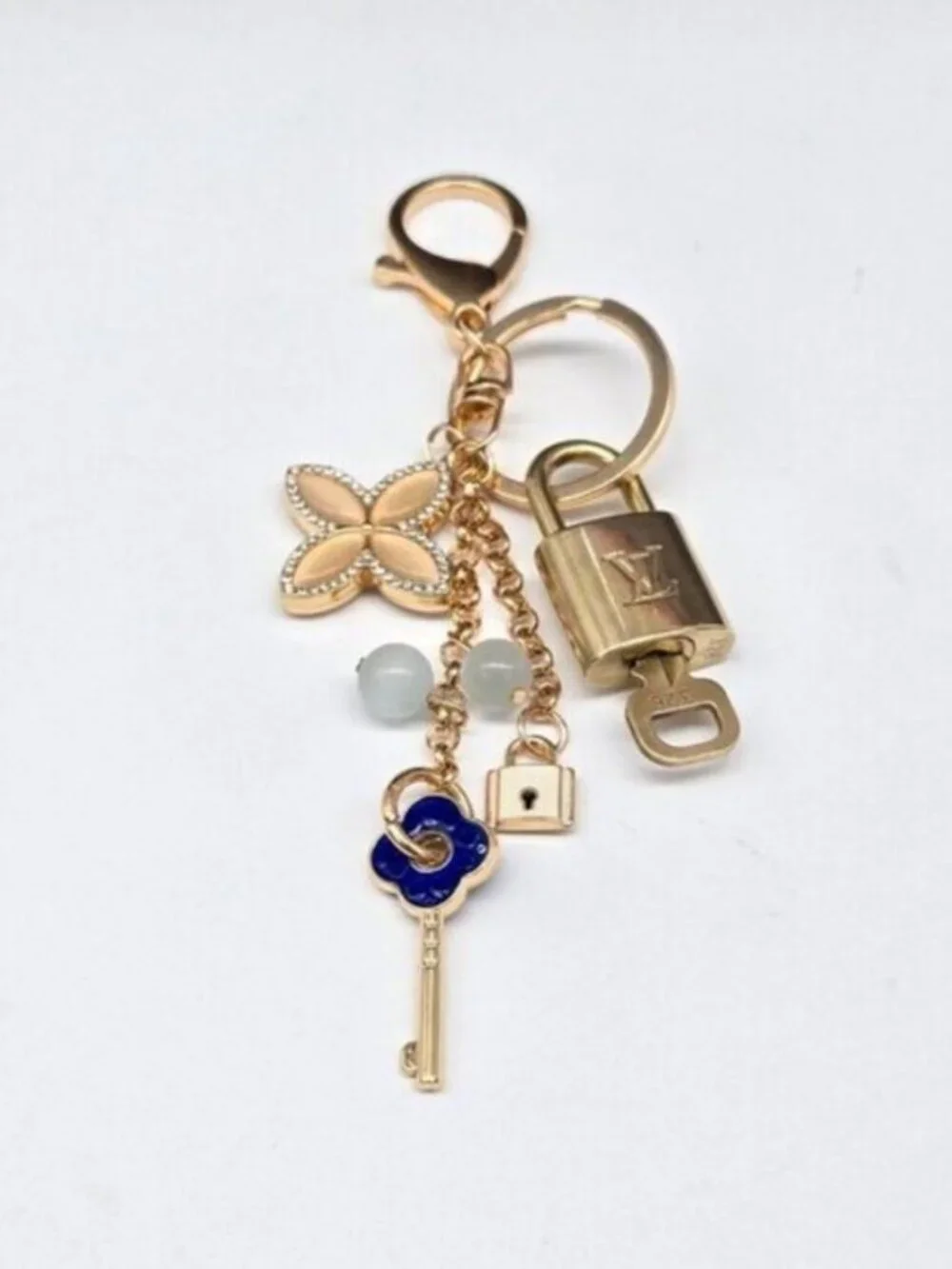 Authentic Louis Vuitton Gold Lock & Key 🔑 Bag Charm w/ Unbranded Charm